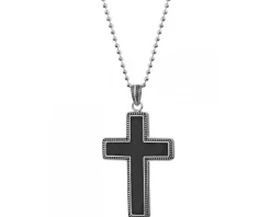 Naszyjnik ze stali szlachetnej - krzyż