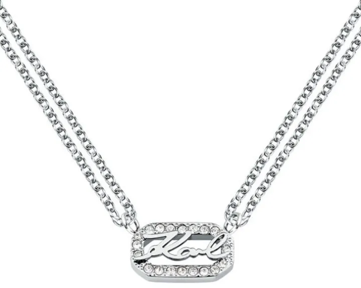 Naszyjnik ze stali szlachetnej z cyrkoniami - Karl Lagerfeld