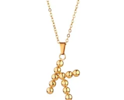 Naszyjnik ze stali szlachetnej - litera K