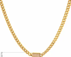 Naszyjnik ze stali szlachetnej z cyrkoniami