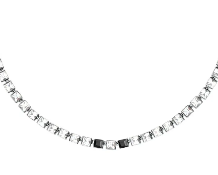 Naszyjnik ze stali szlachetnej z cyrkoniami - Karl Lagerfeld