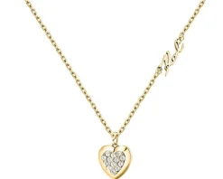 Naszyjnik ze stali szlachetnej z cyrkoniami - serce, Karl Lagerfeld