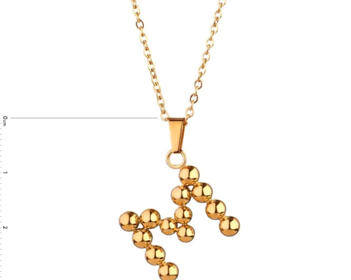 Naszyjnik ze stali szlachetnej - litera M