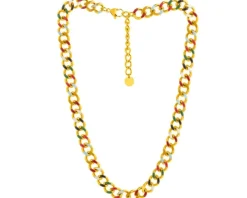 Naszyjnik ze stali szlachetnej z emalią