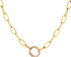 Naszyjnik ze stali szlachetnej z kryształami