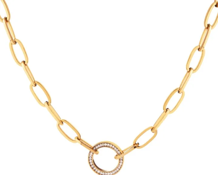 Naszyjnik ze stali szlachetnej z kryształami