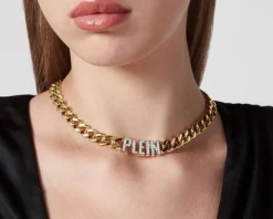 Naszyjnik ze stali szlachetnej z kryształami - Philipp Plein