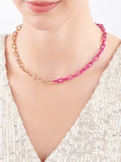 Naszyjnik ze stali szlachetnej z emalią