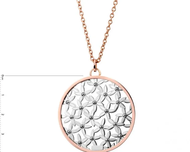 Naszyjnik ze stali szlachetnej - kwiaty