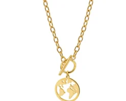 Naszyjnik ze stali szlachetnej - kula ziemska