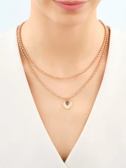 Naszyjnik ze stali szlachetnej z markasytami - serce