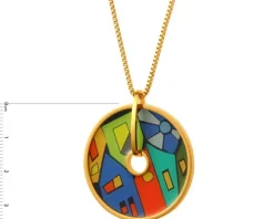 Naszyjnik  ze stali szlachetnej z emalią