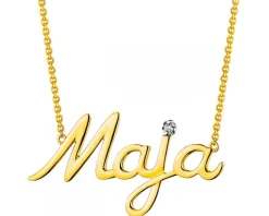 Naszyjniki z żółtego złota z diamentem - Maja - 0,005 ct - próba 375