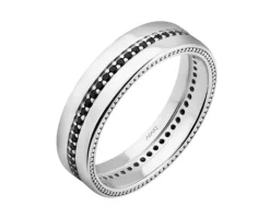 Obrączka srebrna z cyrkoniami