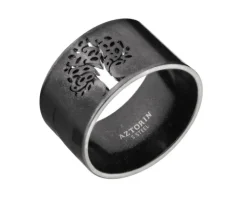 Obrączka ze stali szlachetnej - drzewo