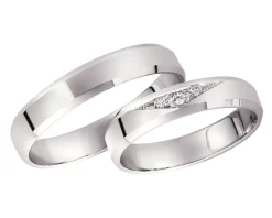 Obrączki Ślubne Apart.  Białe złoto rodowane. Wzór 4/103
