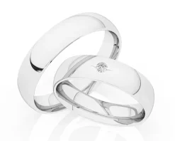 Obrączki Ślubne Apart.  Białe złoto rodowane. Wzór 4/726