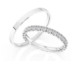 Obrączki Ślubne Apart.  Białe złoto rodowane. Wzór 4/186