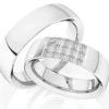 Obrączki Ślubne Apart.  Białe złoto rodowane. Wzór 4/179