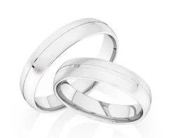 Obrączki Ślubne Apart.  Białe złoto rodowane. Wzór 151