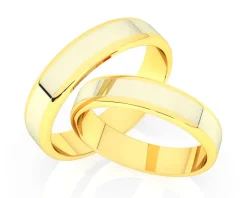 Obrączki Ślubne Apart.  Żółte i białe złoto. Wzór 304