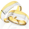 Obrączki Ślubne Apart.  Żółte i białe złoto rodowane. Wzór 410