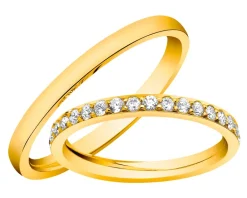 Obrączki Ślubne Apart.  Żółte złoto. Wzór 4/828