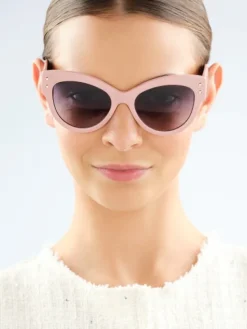 Okulary przeciwsłoneczne damskie, kocie oczy, różowe