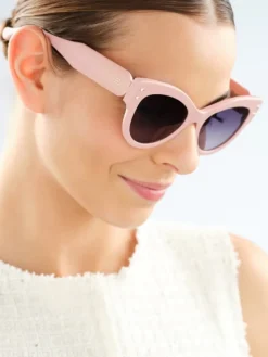Okulary przeciwsłoneczne damskie, kocie oczy, różowe