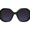 Okulary przeciwsłoneczne damskie, okrągłe, zielone