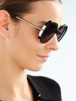 Okulary przeciwsłoneczne damskie, okrągłe, zielone