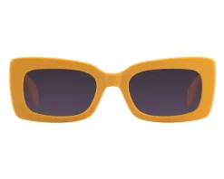 Okulary przeciwsłoneczne damskie, prostokątne, pomarańczowe