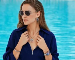 Okulary przeciwsłoneczne damskie, pilotki, srebrne