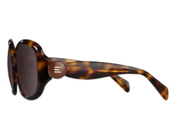 Okulary przeciwsłoneczne damskie, okrągłe, brązowe