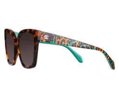 Okulary przeciwsłoneczne damskie, prostokątne, brązowe