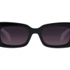 Okulary przeciwsłoneczne damskie, prostokątne, czarne