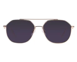 Okulary przeciwsłoneczne damskie, pilotki, jasne złote