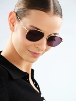 Okulary przeciwsłoneczne damskie, pilotki, jasne złote