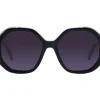 Okulary przeciwsłoneczne damskie, okrągłe, czarne