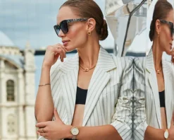 Okulary przeciwsłoneczne damskie, prostokątne, czarne