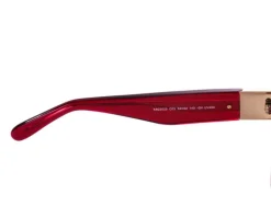 Okulary przeciwsłoneczne damskie, prostokątne, czerwone