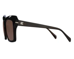 Okulary przeciwsłoneczne damskie, prostokątne, brązowe