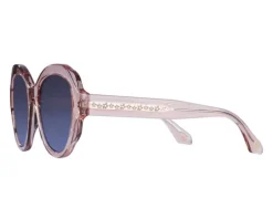 Okulary przeciwsłoneczne damskie, okrągłe, różowe