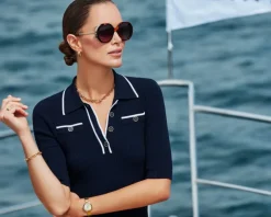 Okulary przeciwsłoneczne damskie, okrągłe, brązowe