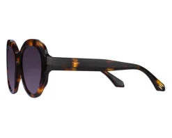 Okulary przeciwsłoneczne damskie, okrągłe, brązowe