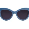 Okulary przeciwsłoneczne damskie, kocie oczy, niebieskie