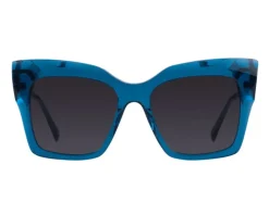 Okulary przeciwsłoneczne damskie, prostokątne, niebieskie