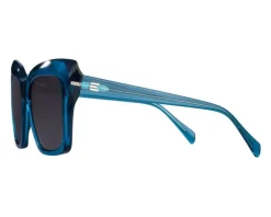 Okulary przeciwsłoneczne damskie, prostokątne, niebieskie