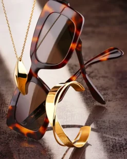 Okulary przeciwsłoneczne damskie, prostokątne, brązowe