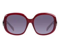 Okulary przeciwsłoneczne damskie, okrągłe, bordowe